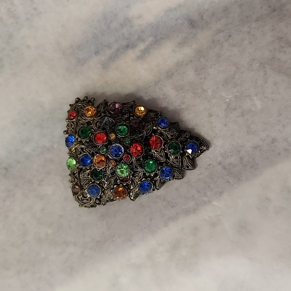 MultiColor Rhinestone Dress clip - Picture 2 of 3